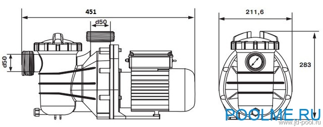 Насос-помпа Emaux Opus SS050, 10 м3/ч, артикул SS050