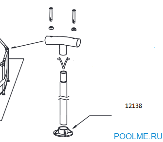 Подставка под опору для круглых бассейнов INTEX Metal Frame диаметром 457 см высотой от 107 см (в моделях с 2018 года), артикул 12138