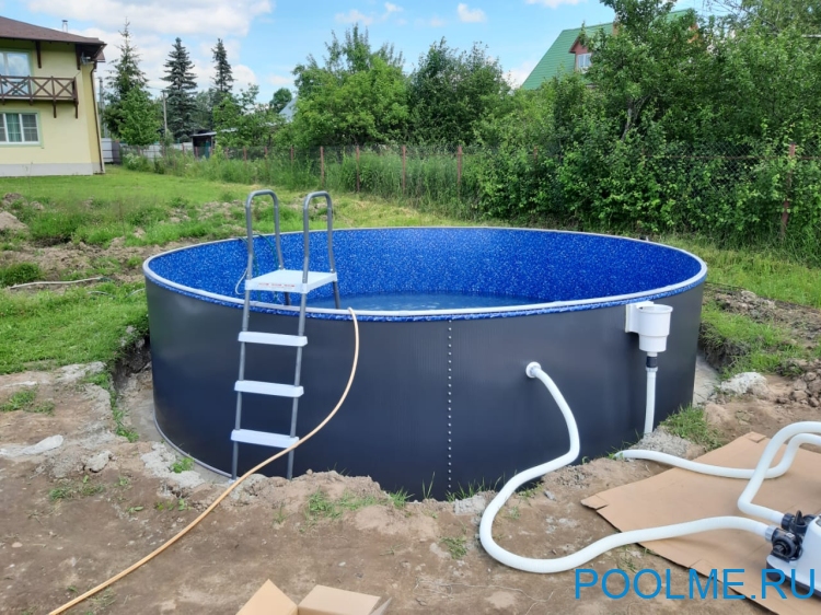 Бассейн Лагуна 5.5 х 1.25 м (полная комплектация) арт. 55012 / 3 - платина Бассейн Лагуна 5.5 х 1.25 м (полная комплектация) арт. 55012 / 3 - платина