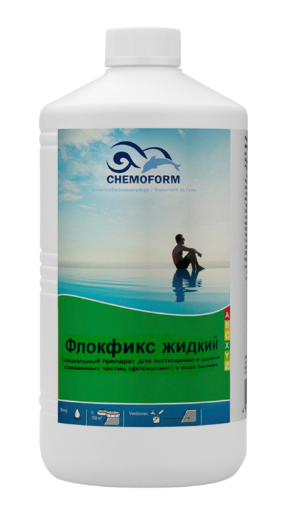 Средство против мутности воды Chemoform Флокфикс жидкий 1 л, артикул 901001