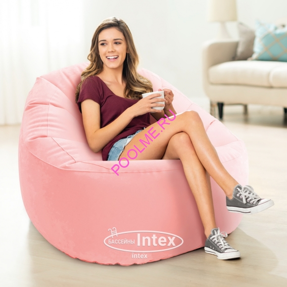 Надувное кресло INTEX Beanless Bag 112 x 104 x 74 см, розовый, артикул 68590-P
