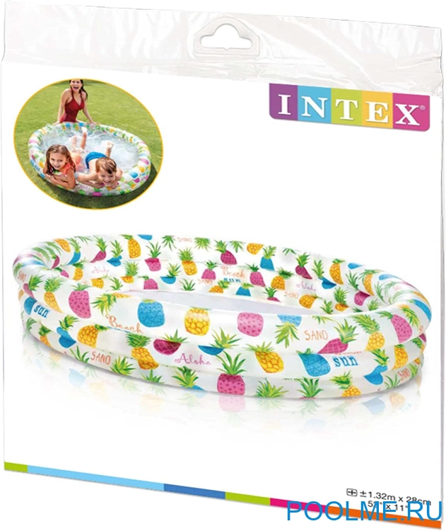 Надувной бассейн INTEX "Ананас" 132 x 28 см, артикул 59431