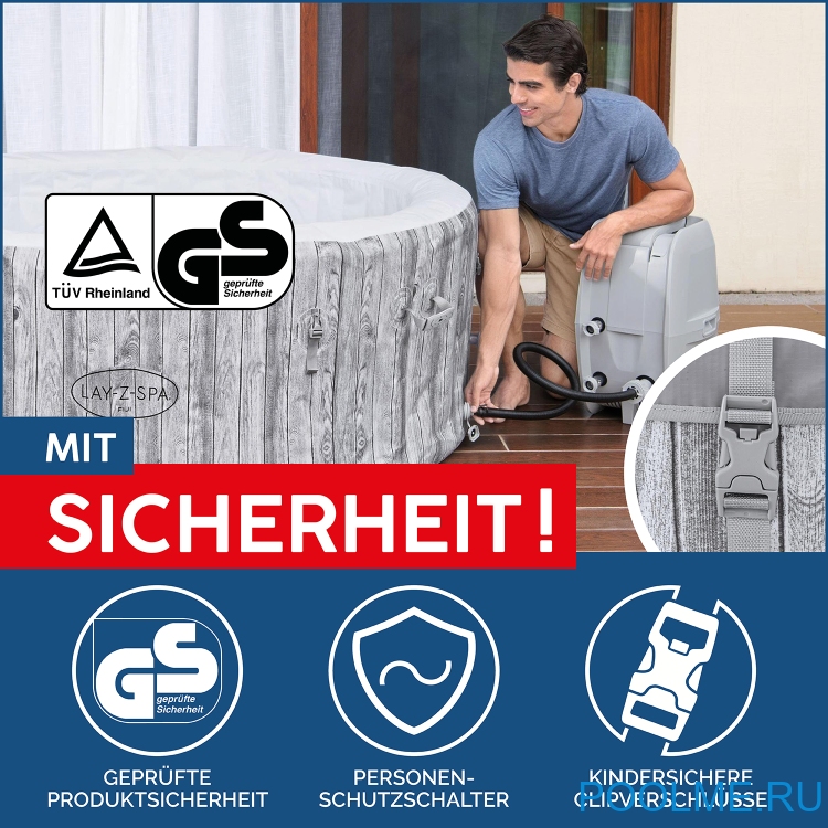 Джакузи Bestway 60085, внешний размер: 180 x 66 см - 4 места