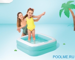 Надувной детский бассейн INTEX Play Box - голубой 86 х 86 х 25 см, артикул 57100 Надувной детский бассейн INTEX Play Box - голубой 86 х 86 х 25 см, артикул 57100