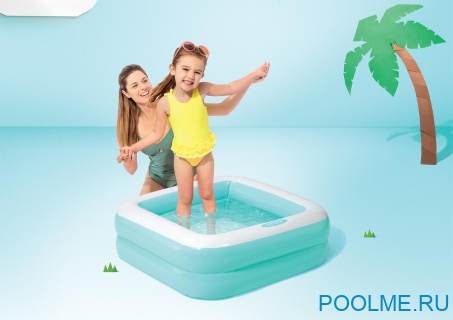 Надувной детский бассейн INTEX Play Box - голубой 86 х 86 х 25 см, артикул 57100 Надувной детский бассейн INTEX Play Box - голубой 86 х 86 х 25 см, артикул 57100