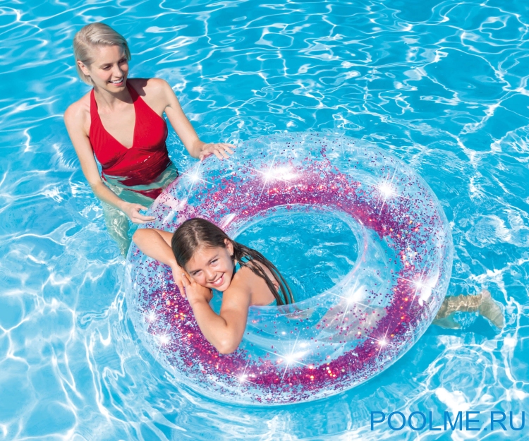 Надувной круг INTEX "Блеск" розовый 119 см, артикул 56274-R Надувной круг INTEX "Блеск" розовый 119 см, артикул 56274-R