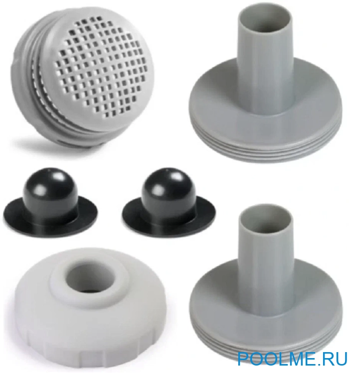 Комплект подключения INTEX к фильтр-насосу с заглушками под шланг 32 мм, артикул 25022
