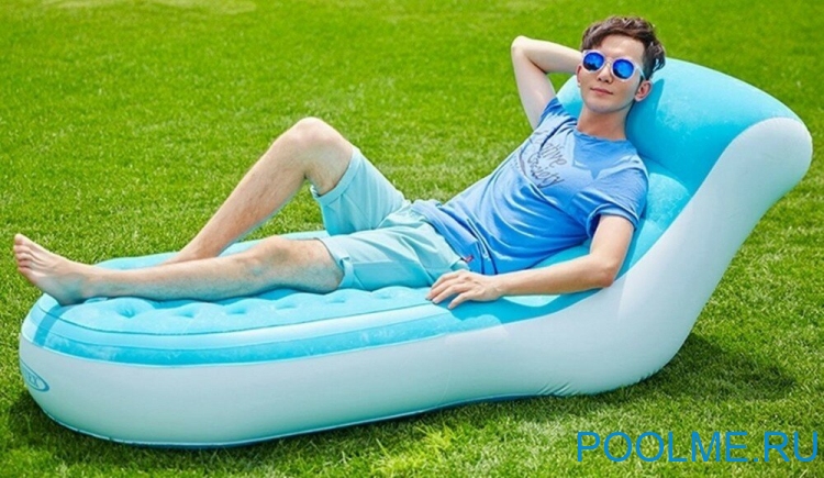 Надувное кресло-шезлонг INTEX Splash Lounge 84 x 170 x 81 см, артикул 68880