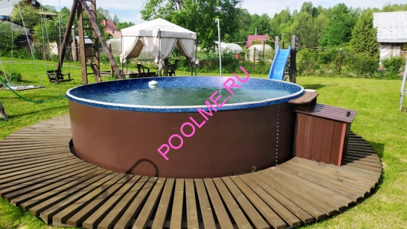 Бассейн Лагуна 3.5 х 1.25 м (врезной скиммер + форсунка) арт. 35011 / 1 - коричневый