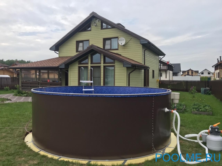 Бассейн Лагуна 3.5 х 1.25 м (врезной скиммер + форсунка) арт. 35011 / 2 - коричневый