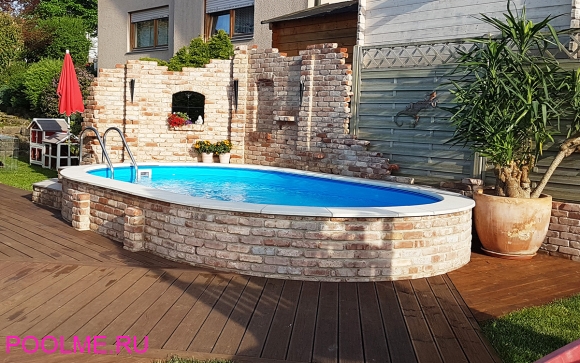 Бассейн Лагуна 6 х 3.5 х 1.25 м, морозоустойчивый (скиммер+форсунка) арт. 60035001