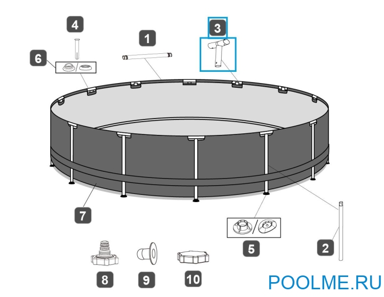 Тройник Bestway для бассейна Steel Pro Max 366 x 122 см, артикул P04405