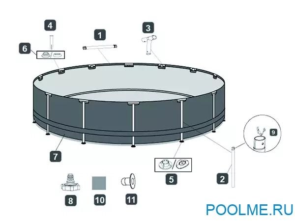 Вертикальная опора Bestway для бассейна Steel Pro 366 x 122 см, артикул 61415