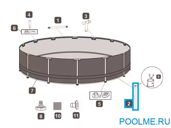 Вертикальная опора Bestway для бассейна Steel Pro 366 x 122 см, артикул 61415