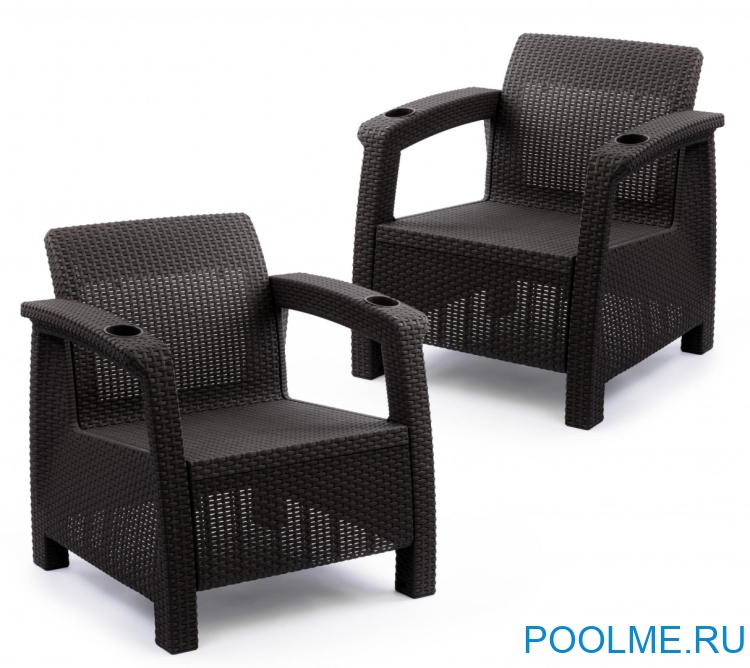 Набор кресел из искусственного ротанга без подушек Набор кресел из искусственного ротанга без подушек
