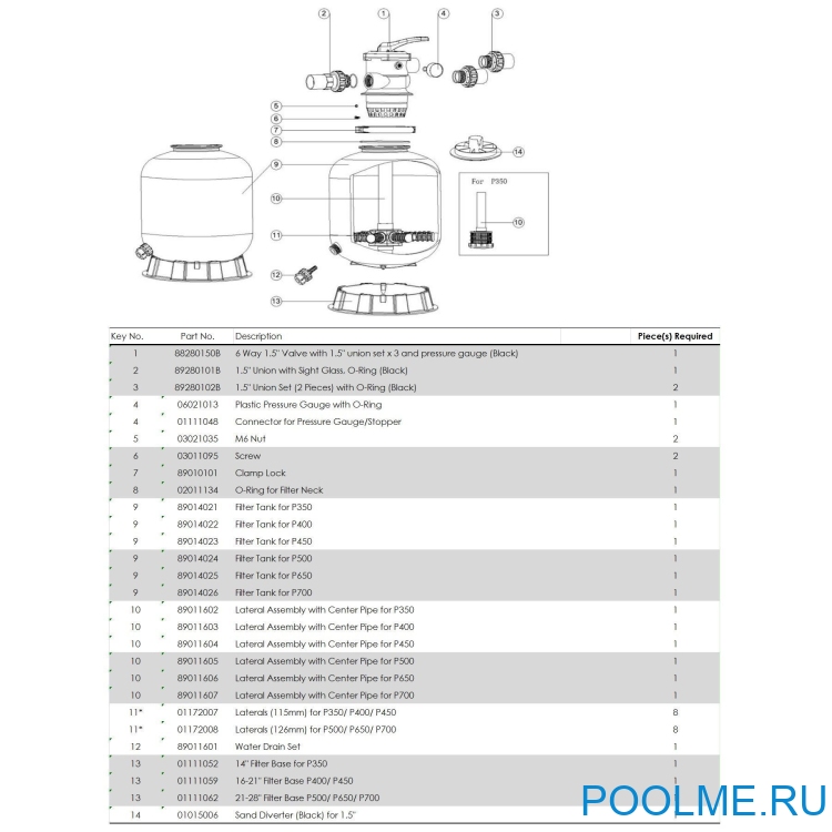 Фильтр Aquaviva P400 (6 м3/ч, D400), артикул P400