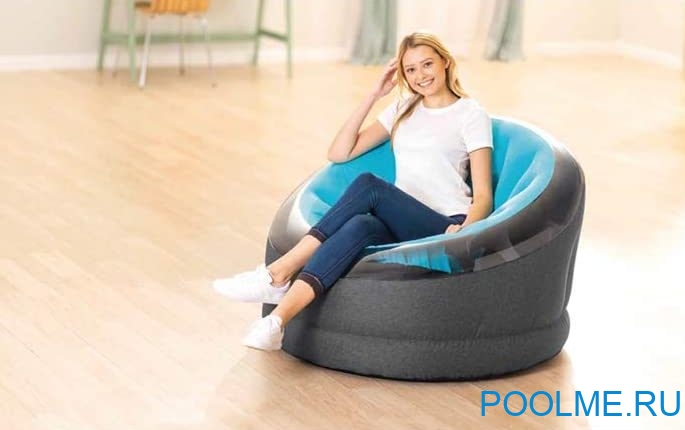 Надувное кресло INTEX Empire 112 x 109 x 69 см, цвет бирюза, артикул 66582-B
