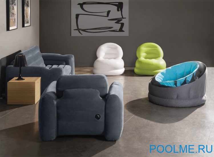 Надувное кресло INTEX Empire 112 x 109 x 69 см, цвет бирюза, артикул 66582-B