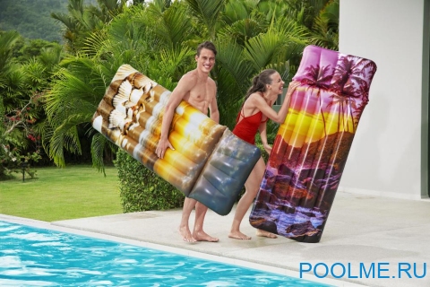 Надувной матрас Bestway "Морской закат" с пальмами 1.83 x 0.71 м, артикул 43416-P