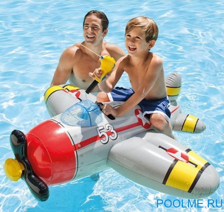 Надувная игрушка INTEX "Самолёт" серый 132 x 130 см, артикул 57537-G