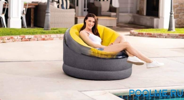 Надувное кресло INTEX Empire 112 x 109 x 69 см, цвет желтый, артикул 66582-Y