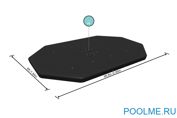 Тент Bestway для овальных бассейнов  305 х 184 см, артикул 58424