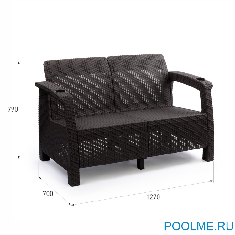 Комплект мебели из искусственного ротанга без подушек