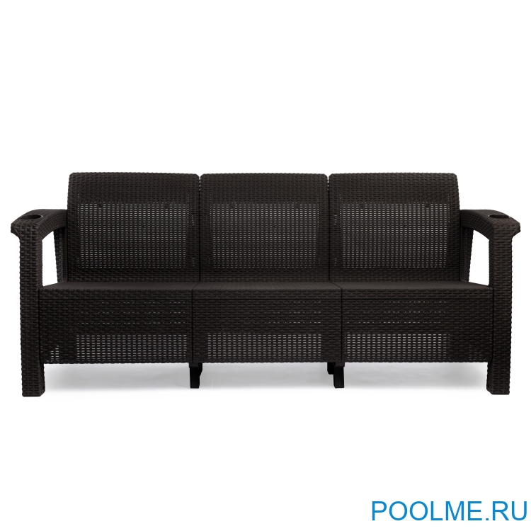 Диван из искусственного ротанга без подушки 3 места