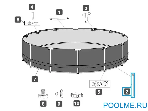 Вертикальная опора Bestway для бассейна Steel Pro Max 427/457 x 122 см, артикул P05444 Вертикальная опора Bestway для бассейна Steel Pro Max 427/457 x 122 см, артикул P05444