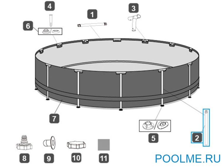 Вертикальная опора Bestway для бассейна Steel Pro Max 427/457 x 122 см, артикул P05444
