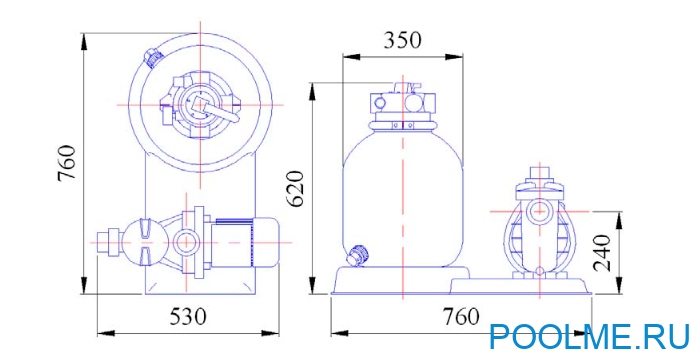 Песочный фильтр EMAUX 11000 л/ч - FSP500-4W Песочный фильтр EMAUX 11000 л/ч - FSP500-4W