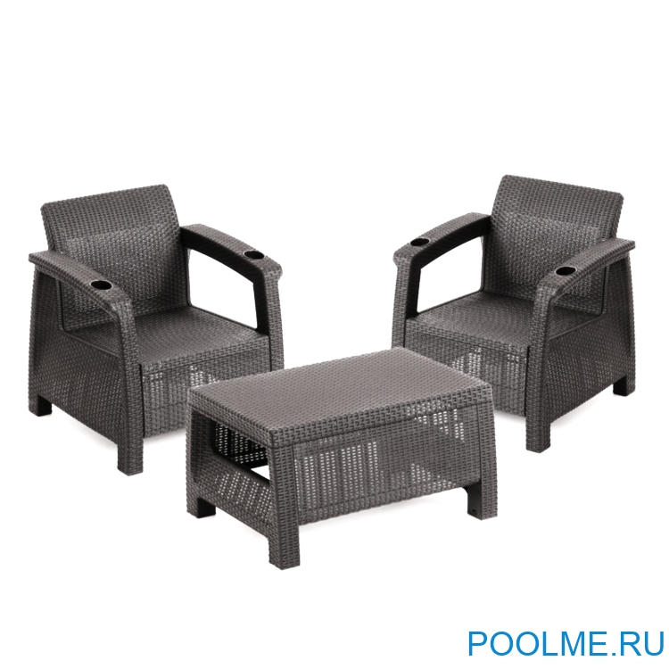 Комплект мебели из искусственного ротанга без подушек