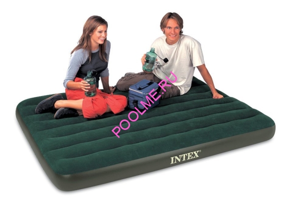 Матрас INTEX надувной 152 x 203 x 25 см, насос от батареек, артикул 64779