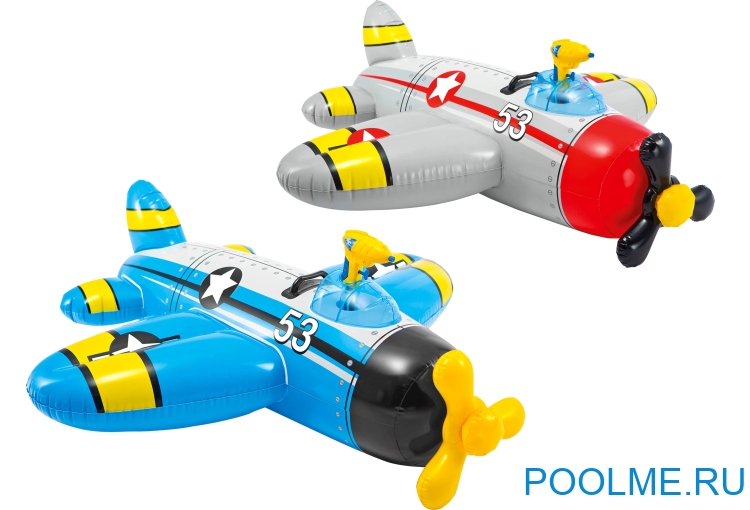 Надувная игрушка INTEX "Самолёт" голубой 132 x 130 см, артикул 57537-B