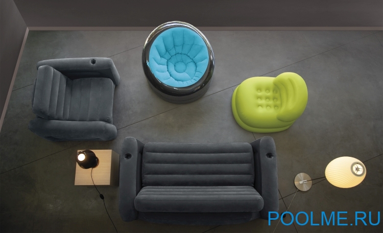 Надувное кресло INTEX Empire 112 x 109 x 69 см, цвет синий, артикул 68582-S