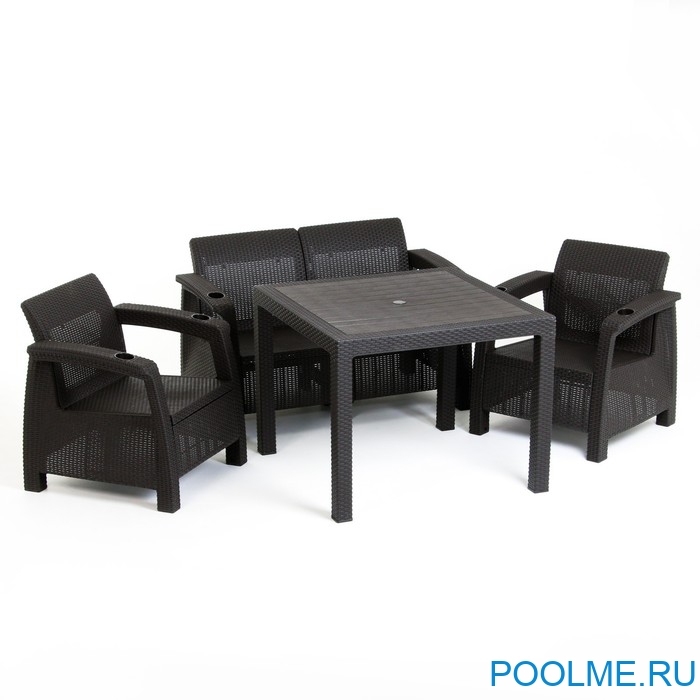 Комплект мебели из искусственного ротанга без подушек