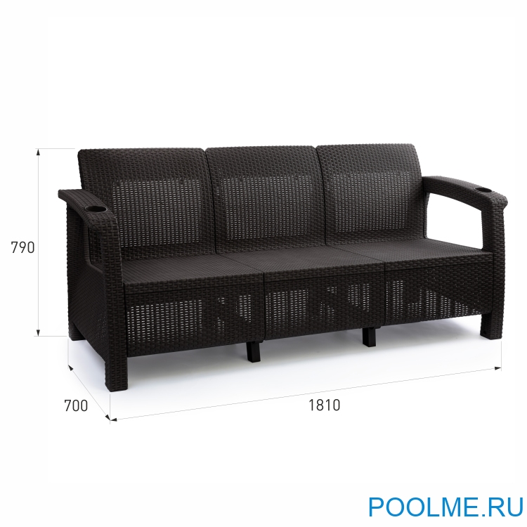 Комплект мебели из искусственного ротанга без подушек