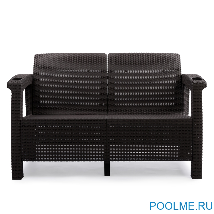 Диван из искусственного ротанга без подушки 2 места