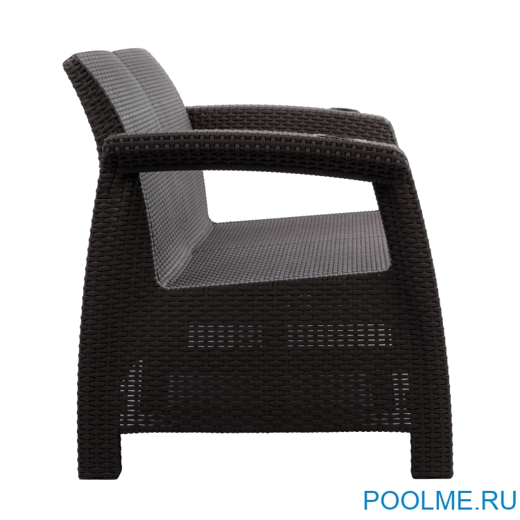 Диван из искусственного ротанга без подушки 2 места