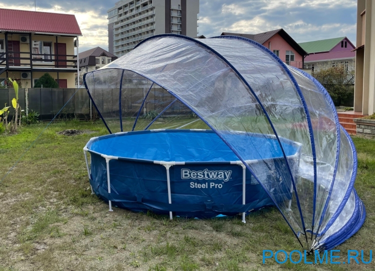 Круглый павильон Pool Tent материал ПВХ - 200 мкм, Ø 6.5 метра; артикул LT650 Круглый павильон Pool Tent материал ПВХ - 200 мкм, Ø 6.5 метра; артикул LT650