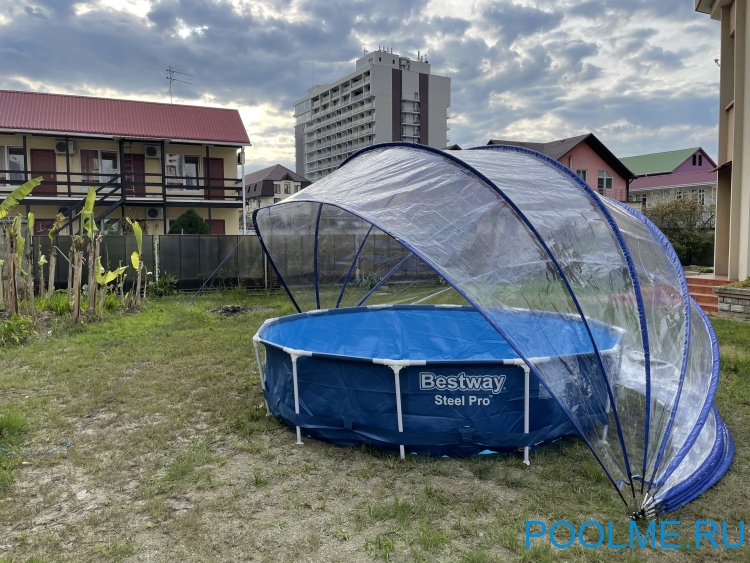 Круглый павильон Pool Tent материал ПВХ - 200 мкм, Ø 6.5 метра; артикул LT650 Круглый павильон Pool Tent материал ПВХ - 200 мкм, Ø 6.5 метра; артикул LT650