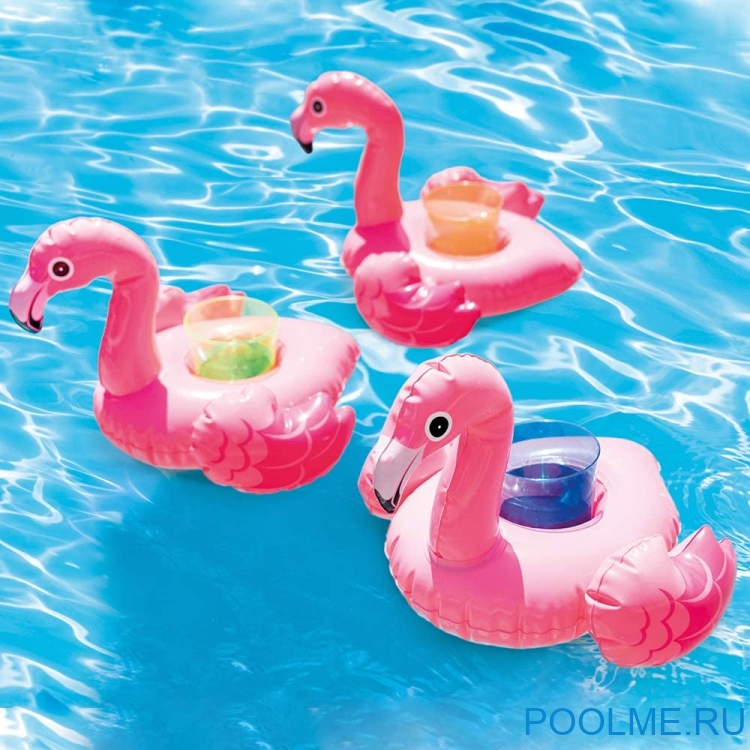Надувной плавающий держатель для напитков INTEX "Фламинго", 28 x 25 x 20 см, комплект из 3 шт, артикул 57500