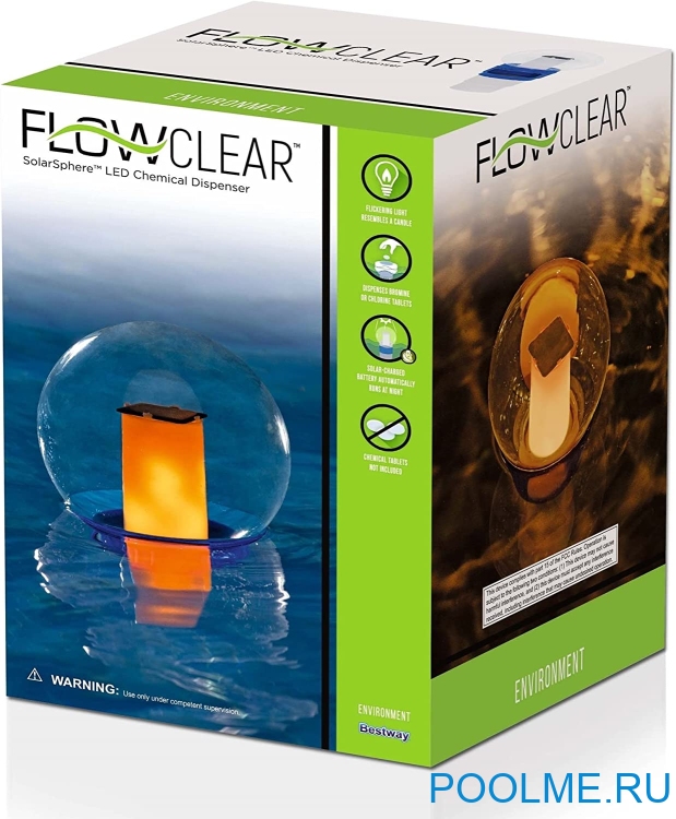 Светодиодный поплавок-дозатор Bestway Flowclear Solarsphere, артикул 58699