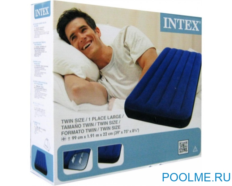 Матрас INTEX надувной 99 x 191 x 22 см, без насоса, артикул 68757