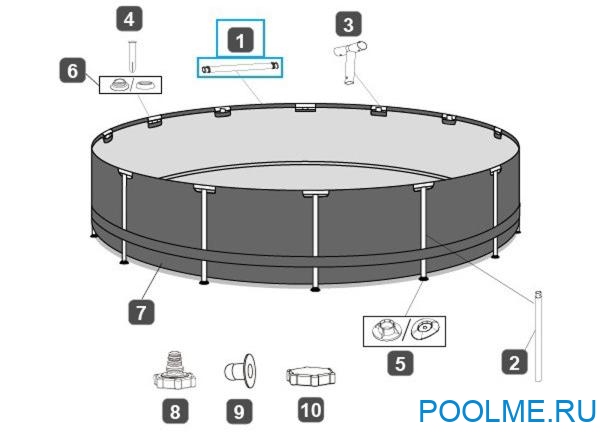 Горизонтальная балка Bestway для круглых бассейнов Steel Pro Max, артикул P04402 Горизонтальная балка Bestway для круглых бассейнов Steel Pro Max, артикул P04402