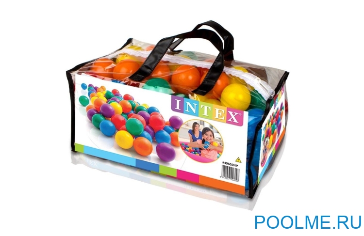 Пластиковые мячи INTEX для игр 6.5 см, артикул 49602 Пластиковые мячи INTEX для игр 6.5 см, артикул 49602