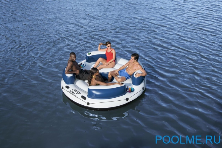 Надувной плот Bestway Hydro-Force Lazy Dayz на 4 человека 239 х 239 см, артикул 43536 Надувной плот Bestway Hydro-Force Lazy Dayz на 4 человека 239 х 239 см, артикул 43536