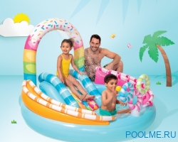 Надувной игровой центр INTEX Candy Fun с горкой, артикул 57144 Надувной игровой центр INTEX Candy Fun с горкой, артикул 57144