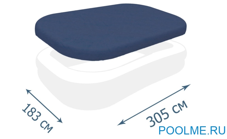 Тент INTEX для детских надувных бассейнов 305 x 183 см и 262 x 175 см, артикул 58412