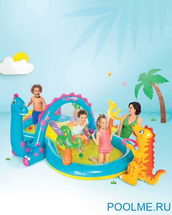 Надувной игровой центр INTEX "Диноленд" 333 x 229 x 112 см, артикул 57135 Надувной игровой центр INTEX "Диноленд" 333 x 229 x 112 см, артикул 57135